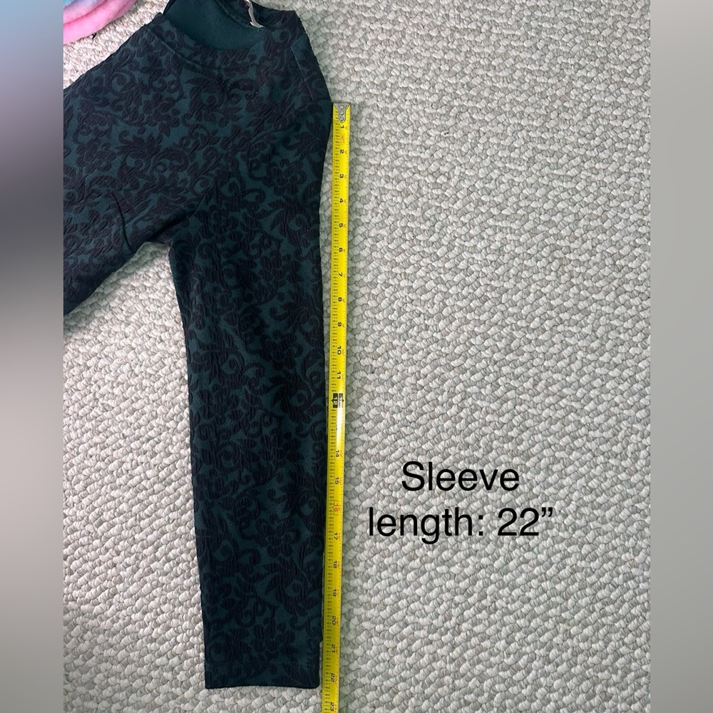 LOFT Green Fit and Flare Long Sleeve Dress - Picture 7 of 7